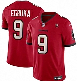 Men & Women & Youth Tampa Bay Buccaneers #9 Emeka Egbuka Red 2025 Draft 50th Anniversary Patch Vapor Untouchable Limited Stitched Jersey,baseball caps,new era cap wholesale,wholesale hats
