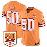 Men & Women & Youth Tampa Bay Buccaneers #50 Vita Vea Orange 2025 F.U.S.E. 50th Anniversary Patch Vapor Untouchable Limited Stitched Jersey,baseball caps,new era cap wholesale,wholesale hats