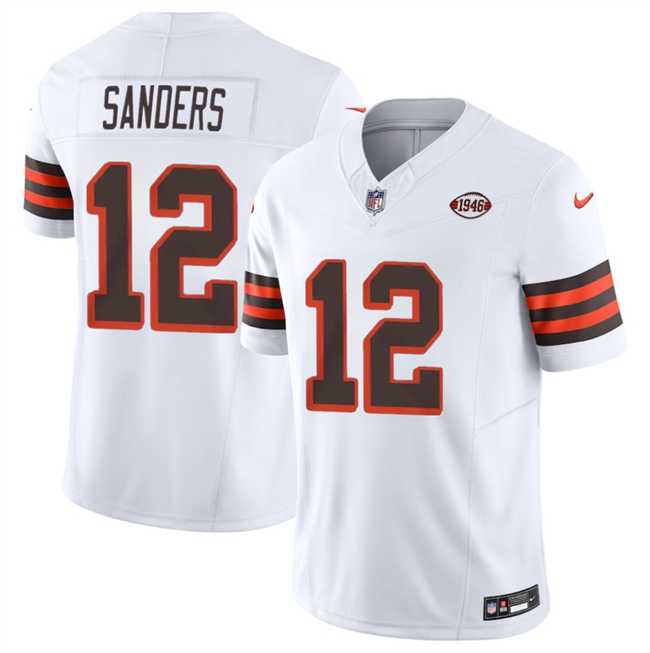 Men & Women & Youth Cleveland Browns #12 Shedeur Sanders White 2025 Draft 1946 Collection F.U.S.E. Vapor Limited Stitched Jersey,We sell and wholesale Men & Women & Youth Cleveland Browns #12 Shedeur Sanders White 2025 Draft 1946 Collection F.U.S.E. Vapor Limited Stitched Jersey on line form chian!