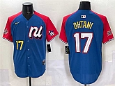 Men's National League #17 Shohei Ohtani Blue Red Alternate 2025 All-Star Edition Limited Stitched Jersey,baseball caps,new era cap wholesale,wholesale hats