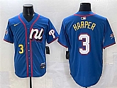 Men's National League #3 Bryce Harper Blue 2025 All-Star Edition Limited Stitched Jersey,baseball caps,new era cap wholesale,wholesale hats