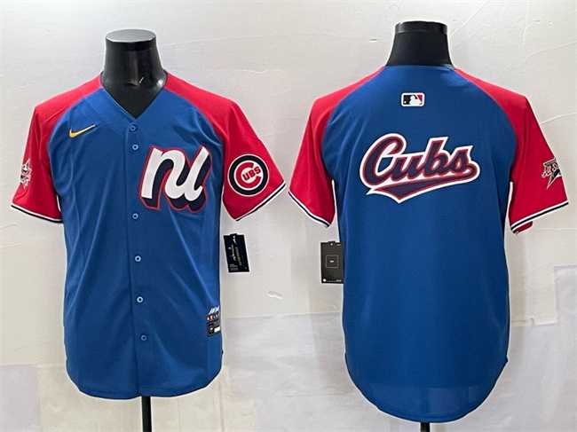 Men's National League Chicago Cubs Team Big Logo Blue Red Alternate 2025 All-Star Edition Limited Stitched Jersey,We sell and wholesale Men's National League Chicago Cubs Team Big Logo Blue Red Alternate 2025 All-Star Edition Limited Stitched Jersey on line form chian!