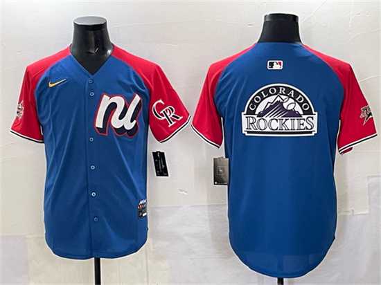 Men's National League Colorado Rockies Team Big Logo Blue Red Alternate 2025 All-Star Edition Limited Stitched Baseball,We sell and wholesale Men's National League Colorado Rockies Team Big Logo Blue Red Alternate 2025 All-Star Edition Limited Stitched Baseball on line form chian!