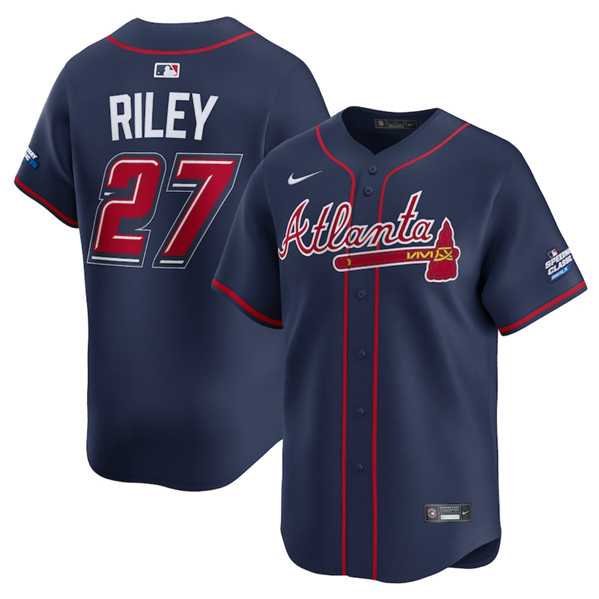 Men's Atlanta Braves #27 Austin Riley Navy 2025 Speedway Classic Alternate Limited Stitched Jersey Dzhi,We sell and wholesale Men's Atlanta Braves #27 Austin Riley Navy 2025 Speedway Classic Alternate Limited Stitched Jersey Dzhi on line form chian!