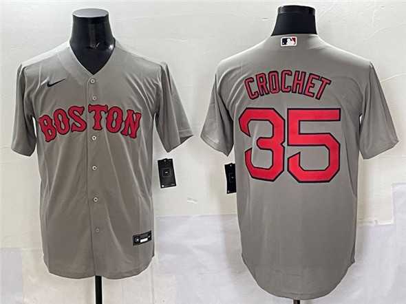 Men's Boston Red Sox #35 Garrett Crochet Gray Cool Base Stitched Jersey,We sell and wholesale Men's Boston Red Sox #35 Garrett Crochet Gray Cool Base Stitched Jersey on line form chian!