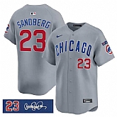 Men's Chicago Cubs #23 Ryne Sandberg Gray 'Ryne Sandberg Tribute' Vapor Limited V3 Stitched Jersey Dzhi,baseball caps,new era cap wholesale,wholesale hats