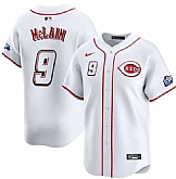 Men's Cincinnati Reds #9 Matt McLain White 2025 Speedway Classic Home Limited Stitched Jersey Dzhi,baseball caps,new era cap wholesale,wholesale hats