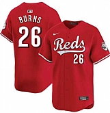 Men's Cincinnati Reds #26 Chase Burns Red Limited Stitched Jersey Dzhi,baseball caps,new era cap wholesale,wholesale hats