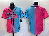 Men's Detroit Tigers Blank Pink Blue Limited Stitched Jersey,baseball caps,new era cap wholesale,wholesale hats