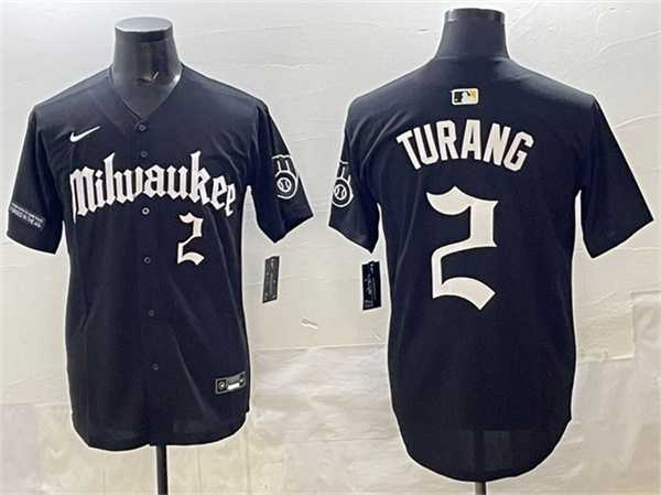 Men's Milwaukee Brewers #2 Brice Turang Black 'Gothic 414 Shadows Edition' Vapor Premier Limited Stitched Jersey,We sell and wholesale Men's Milwaukee Brewers #2 Brice Turang Black 'Gothic 414 Shadows Edition' Vapor Premier Limited Stitched Jersey on line form chian!