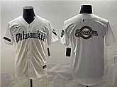 Men's Milwaukee Brewers Team Big Logo White 'Gothic 414 Shadows Edition' Vapor Premier Limited Stitched Jersey,baseball caps,new era cap wholesale,wholesale hats