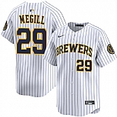 Men's Milwaukee Brewers #29 Trevor Megill White Alternate Limited Stitched Jersey Dzhi,baseball caps,new era cap wholesale,wholesale hats