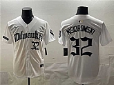 Men's Milwaukee Brewers #32 Jacob Misiorowski White 'Gothic 414 Shadows Edition' Vapor Premier Limited Stitched Jersey,baseball caps,new era cap wholesale,wholesale hats