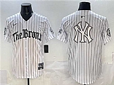 Men's New York Yankees Team Big Logo White Pinstripe 'Gothic Legacy Edition' Vapor Premier Limited Stitched Jersey,baseball caps,new era cap wholesale,wholesale hats