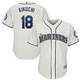 Men's Seattle Mariners 18 Yusei Kikuchi Cream Cool Base Jersey Dzhi,baseball caps,new era cap wholesale,wholesale hats