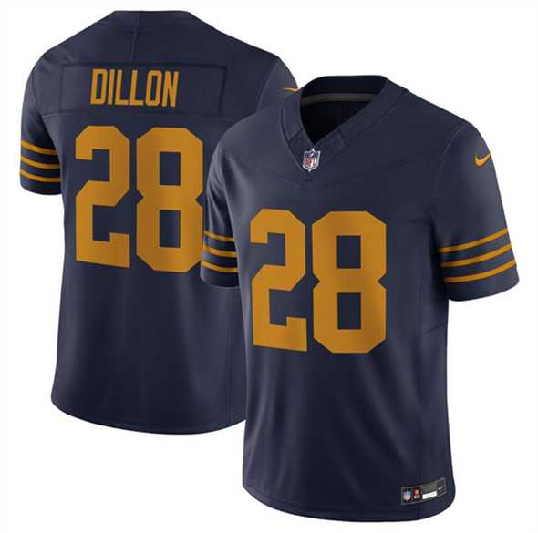 Men's Green Bay Packers #28 A. J. Dillon Navy The 1923 Classic Vapor F.U.S.E. Limited Stitched Jersey,We sell and wholesale Men's Green Bay Packers #28 A. J. Dillon Navy The 1923 Classic Vapor F.U.S.E. Limited Stitched Jersey on line form chian!
