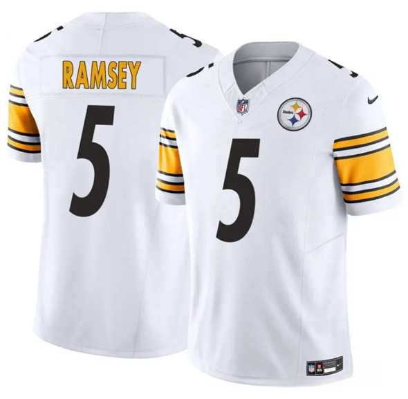 Men & Women & Youth Pittsburgh Steelers #5 Jalen Ramsey White 2025 F.U.S.E. Vapor Limited Stitched Jersey,We sell and wholesale Men & Women & Youth Pittsburgh Steelers #5 Jalen Ramsey White 2025 F.U.S.E. Vapor Limited Stitched Jersey on line form chian!