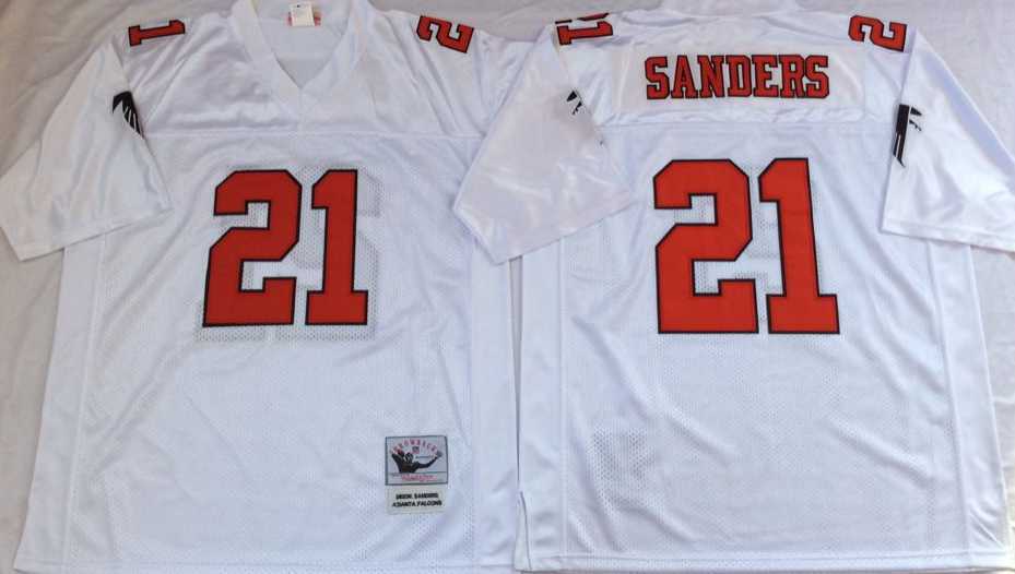 Men's Atlanta Falcons #21 Deion Sanders White Throwback Stitched Football Jersey,We sell and wholesale Men's Atlanta Falcons #21 Deion Sanders White Throwback Stitched Football Jersey on line form chian!