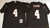 Men's Atlanta Falcons #4 Brett Favre Black Throwback Stitched Football Jersey,baseball caps,new era cap wholesale,wholesale hats