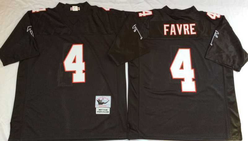 Men's Atlanta Falcons #4 Brett Favre Black Throwback Stitched Football Jersey,We sell and wholesale Men's Atlanta Falcons #4 Brett Favre Black Throwback Stitched Football Jersey on line form chian!