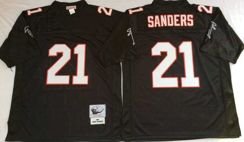 Men's Atlanta Falcons #21 Deion Sanders Black Throwback Stitched Football Jersey,We sell and wholesale Men's Atlanta Falcons #21 Deion Sanders Black Throwback Stitched Football Jersey on line form chian!