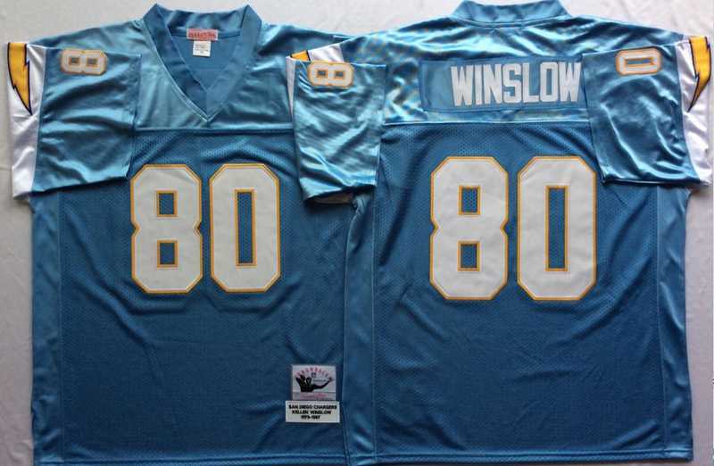 Men's Los Angeles Chargers #80 Kellen Winslow Light Blue Throwback Stitched Football Jersey,We sell and wholesale Men's Los Angeles Chargers #80 Kellen Winslow Light Blue Throwback Stitched Football Jersey on line form chian!