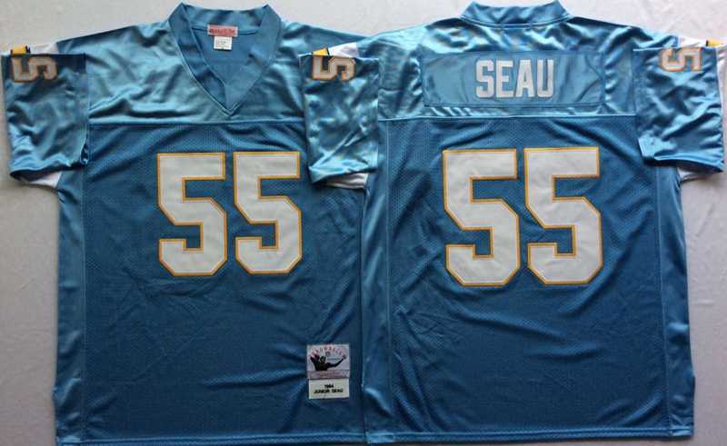 Men's Los Angeles Chargers #55 Junior Seau Light Blue Throwback Stitched Football Jersey,We sell and wholesale Men's Los Angeles Chargers #55 Junior Seau Light Blue Throwback Stitched Football Jersey on line form chian!