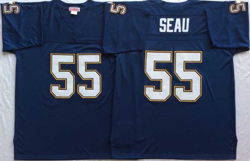 Men's Los Angeles Chargers #55 Junior Seau Navy Throwback Stitched Football Jersey,We sell and wholesale Men's Los Angeles Chargers #55 Junior Seau Navy Throwback Stitched Football Jersey on line form chian!