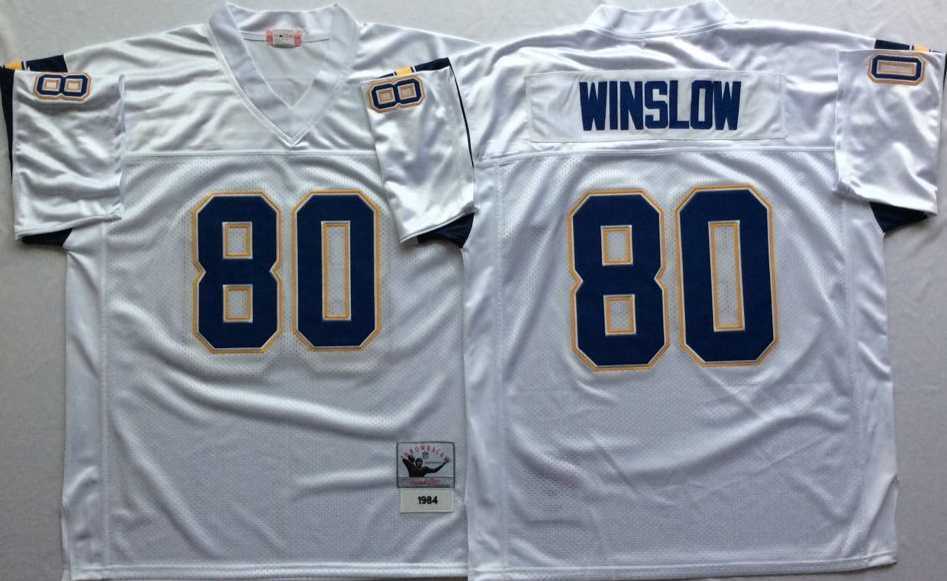 Men's Los Angeles Chargers #80 Kellen Winslow White Throwback Stitched Football Jersey,We sell and wholesale Men's Los Angeles Chargers #80 Kellen Winslow White Throwback Stitched Football Jersey on line form chian!
