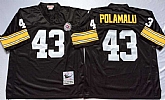 Men's Pittsburgh Steelers #43 Troy Polamalu Black Throwback Stitched Football Jersey,baseball caps,new era cap wholesale,wholesale hats