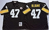 Men's Pittsburgh Steelers #47 Mel Blount Black Throwback Stitched Football Jersey,baseball caps,new era cap wholesale,wholesale hats
