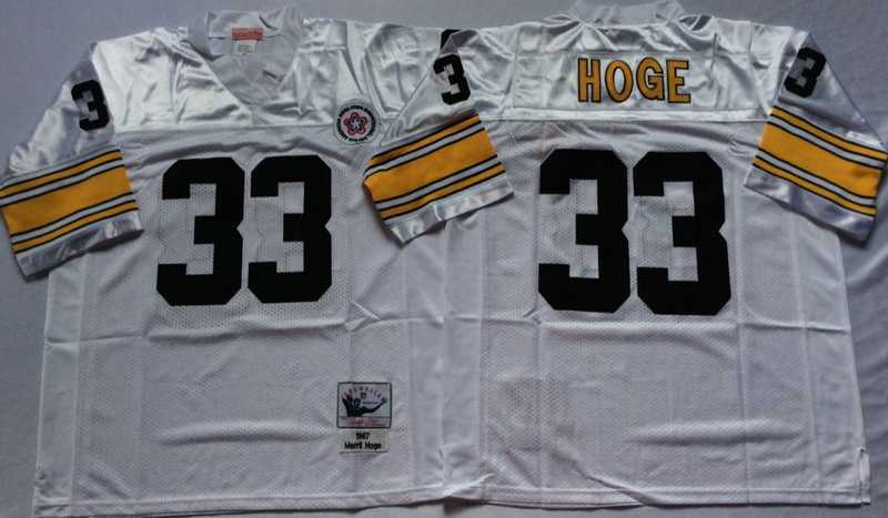 Men's Pittsburgh Steelers #33 Merril Hoge White Throwback Stitched Football Jersey,We sell and wholesale Men's Pittsburgh Steelers #33 Merril Hoge White Throwback Stitched Football Jersey on line form chian!