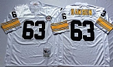 Men's Pittsburgh Steelers #63 Dermontti Dawson White Throwback Stitched Football Jersey,baseball caps,new era cap wholesale,wholesale hats