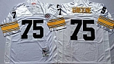 Men's Pittsburgh Steelers #75 Joe Greene White Throwback Stitched Football Jersey,baseball caps,new era cap wholesale,wholesale hats
