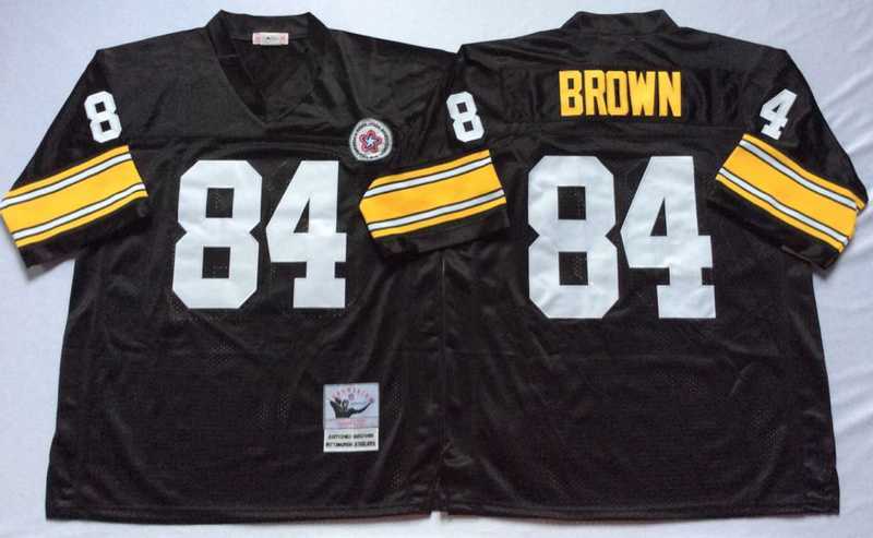 Men's Pittsburgh Steelers #84 Antonio Brown Black Throwback Stitched Football Jersey,We sell and wholesale Men's Pittsburgh Steelers #84 Antonio Brown Black Throwback Stitched Football Jersey on line form chian!