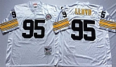 Men's Pittsburgh Steelers #95 Greg Lloyd White Throwback Stitched Football Jersey,baseball caps,new era cap wholesale,wholesale hats