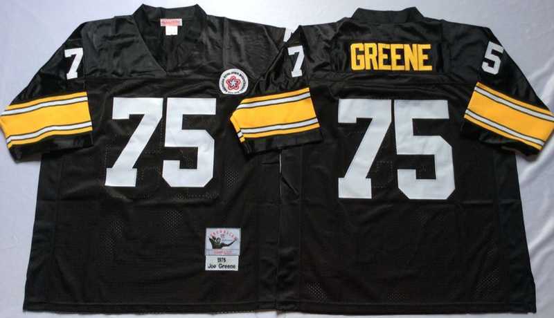 Men's Pittsburgh Steelers #75 Joe Greene Black Throwback Stitched Football Jersey,We sell and wholesale Men's Pittsburgh Steelers #75 Joe Greene Black Throwback Stitched Football Jersey on line form chian!