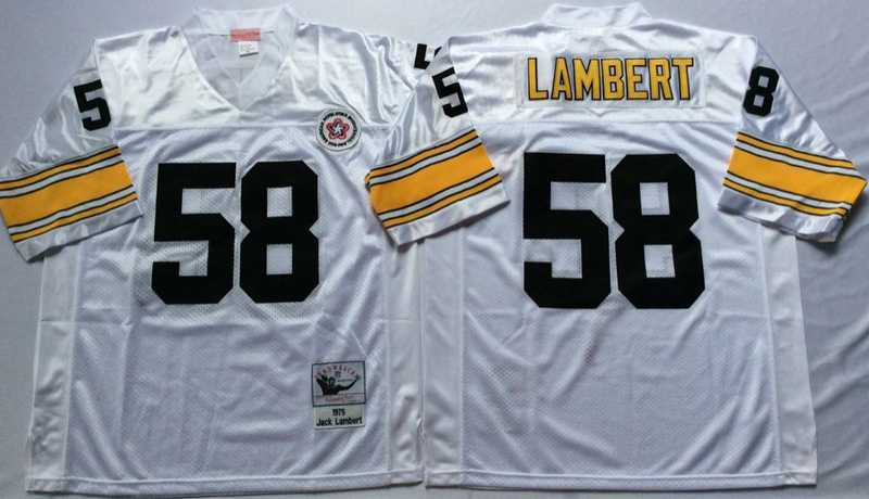 Men's Pittsburgh Steelers #58 Jack Lambert White Throwback Stitched Football Jersey,We sell and wholesale Men's Pittsburgh Steelers #58 Jack Lambert White Throwback Stitched Football Jersey on line form chian!