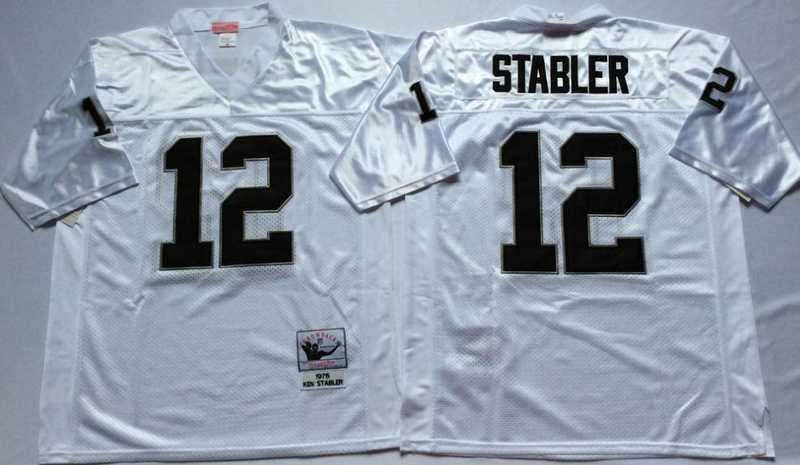 Men's Raiders #12 Ken Stabler White Throwback Stitched Football Jersey,We sell and wholesale Men's Raiders #12 Ken Stabler White Throwback Stitched Football Jersey on line form chian!