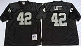 Men's Raiders #42 Ronnie Lott Black Throwback Stitched Football Jersey,baseball caps,new era cap wholesale,wholesale hats