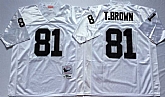 Men's Raiders #81 Tim Brown White Throwback Stitched Football Jersey,baseball caps,new era cap wholesale,wholesale hats