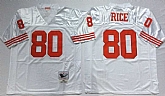 Men's San Francisco 49ers #80 Jerry Rice White Throwback Stitched Football Jersey,baseball caps,new era cap wholesale,wholesale hats