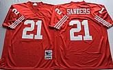 Men's San Francisco 49ers #21 Deion Sanders Red Throwback Stitched Football Jersey,baseball caps,new era cap wholesale,wholesale hats