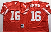 Men's San Francisco 49ers #16 Joe Montana Red Throwback Stitched Football Jerseys,baseball caps,new era cap wholesale,wholesale hats