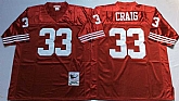 Men's San Francisco 49ers #33 Roger Craig Red Throwback Stitched Football Jersey,baseball caps,new era cap wholesale,wholesale hats
