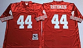 Men's San Francisco 49ers #44 Tom Rathman Red Throwback Stitched Football Jersey,baseball caps,new era cap wholesale,wholesale hats