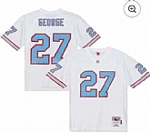 Men's Tennessee Titans #27 Eddie George White Stitched Mitchell & Ness Throwback Jersey Dzhi