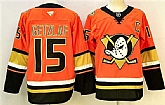 Men's Anaheim Ducks #15 Ryan Getzlaf Orange Black 2024-25 With C Patch Stitched Jersey