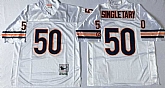 Men's Chicago Bears #50 Mike Singletary White Road Throwback Jersey,baseball caps,new era cap wholesale,wholesale hats