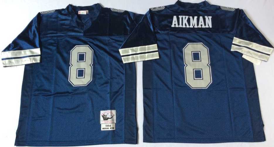 Men's Dallas Cowboys #8 Troy Aikman Blue Throwback Stitched Football Jersey,We sell and wholesale Men's Dallas Cowboys #8 Troy Aikman Blue Throwback Stitched Football Jersey on line form chian!